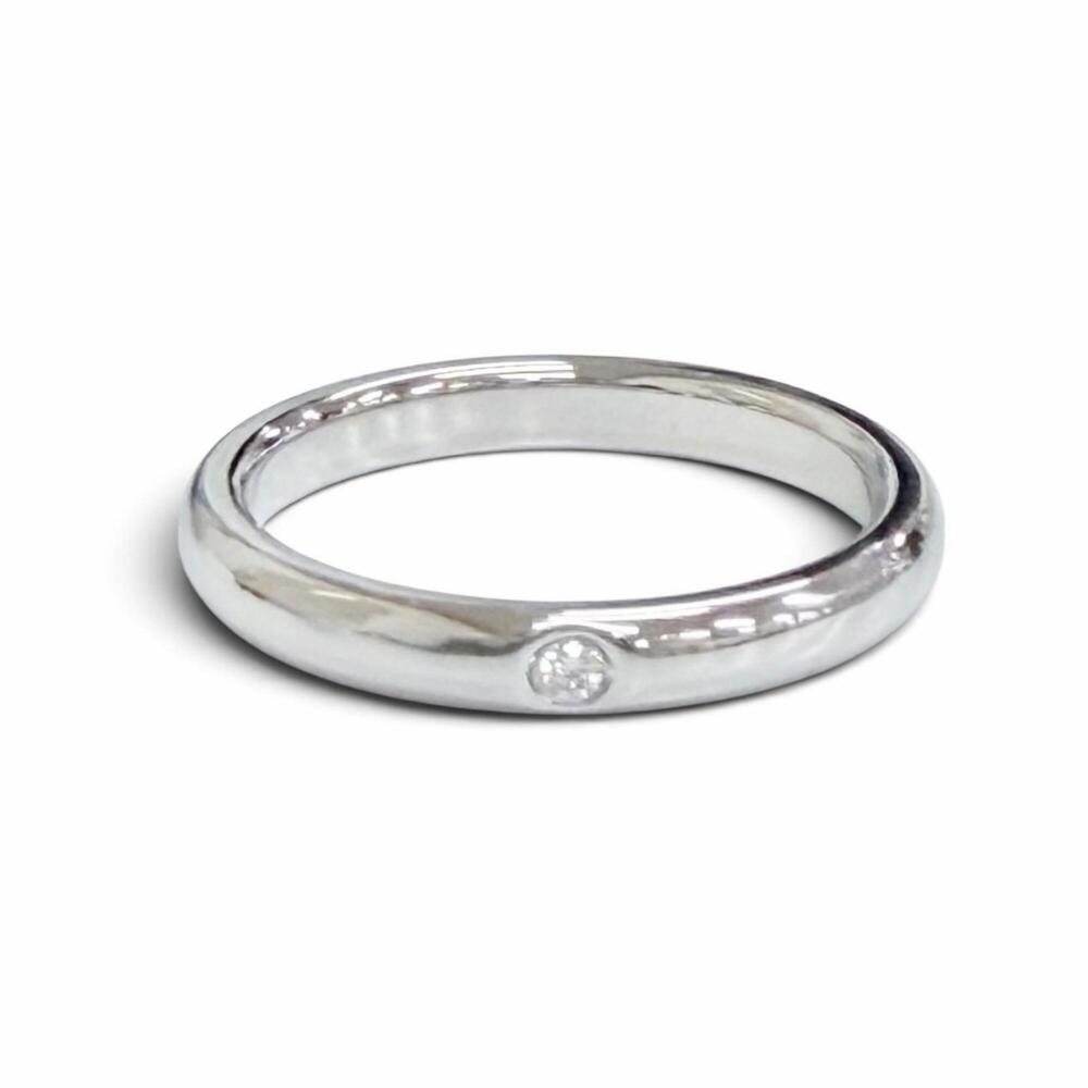 TIFFANY&Co. Tiffany & Co. Elsa Peretti Stacking Band Ring, 1P Diamond, PT950 ...